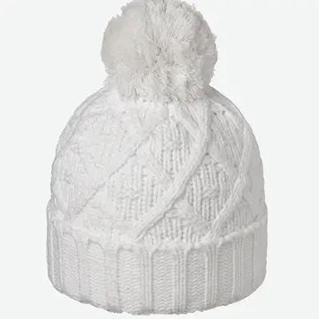 Kootenay Knit Canada Made Recycled Fleece White Pom Beanie