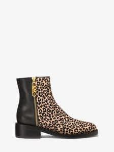 Michael Kors Regan Leopard Print Calf Hair and Leather Ankle Boot (New)