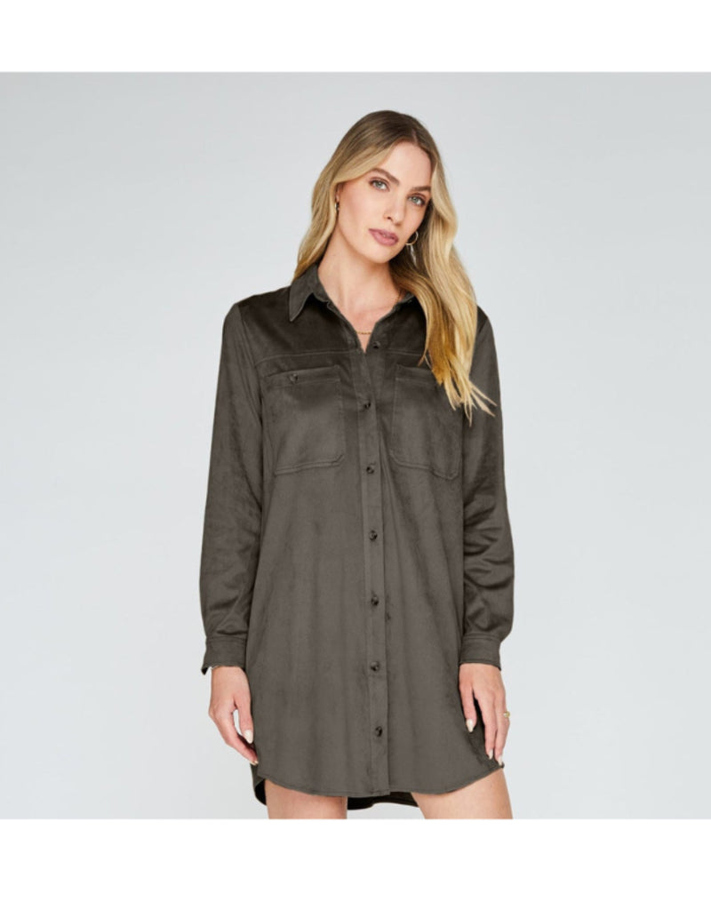 Gentle Fawn Long Button Down Dress In Olive (NWT)