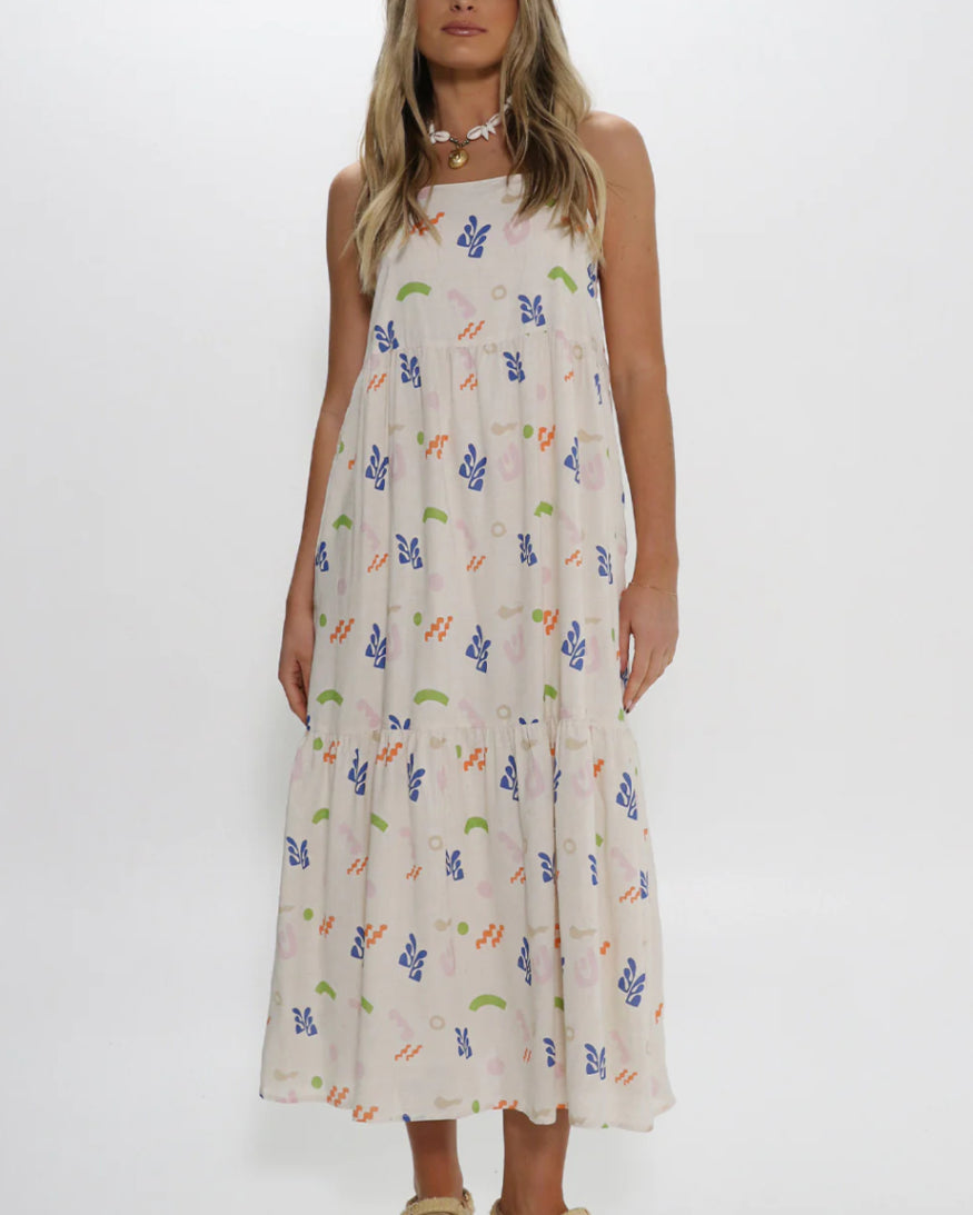 Lost In Lunar Abstract Maxi Dress (NWT)