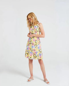 Angel Eye Halter Yellow Floral Dress (NWT)