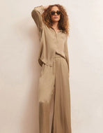 Z Supply Estate Lux Sheen Pants In Rattan (NWT)